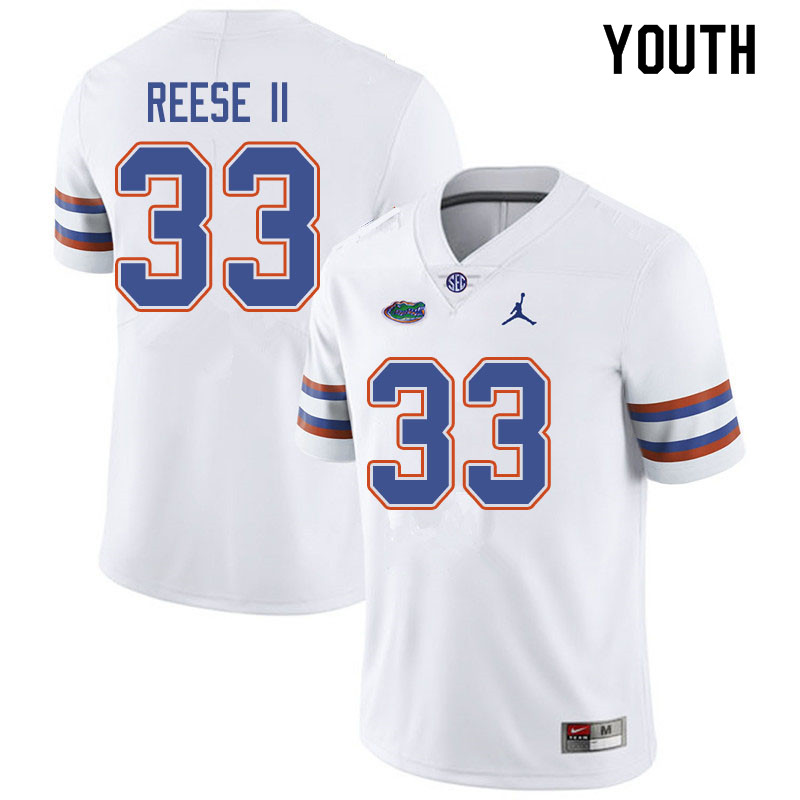 Jordan Brand Youth #33 David Reese II Florida Gators College Football Jerseys Sale-White - Click Image to Close